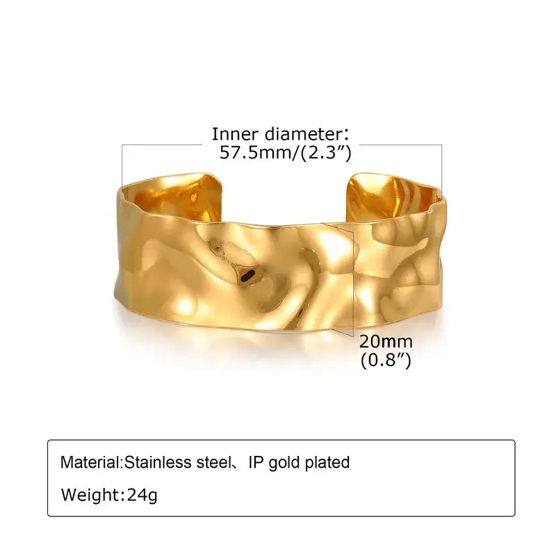 Chunky Gold Bangle Cuff Bracelet
