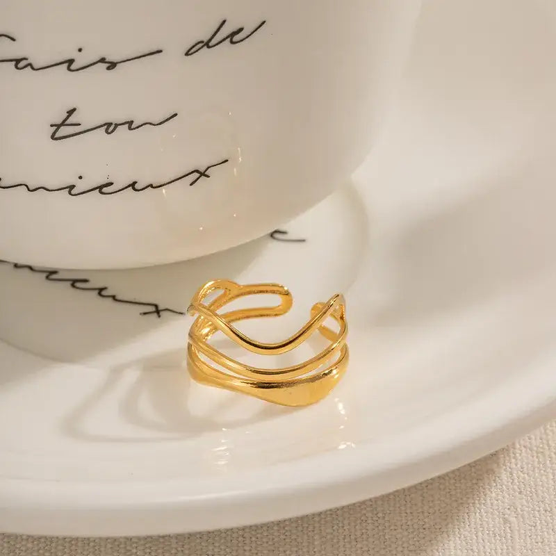 18K Gold Plated Stainless Steel Minimalist Ring Jewelry