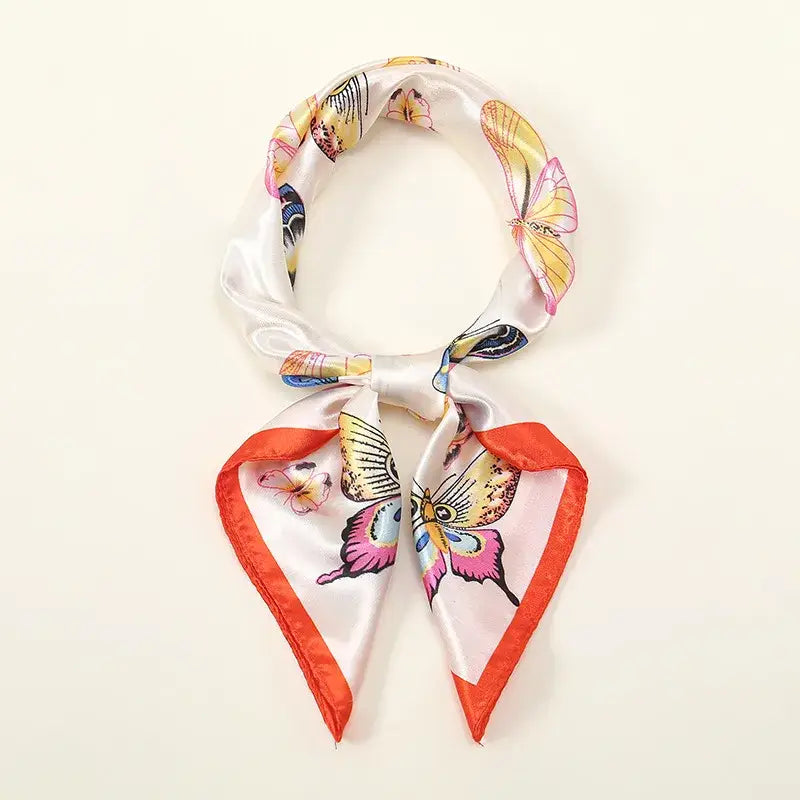 Women's Butterfly Satin Scarf Bandana – Silky Hair & Neck Sc