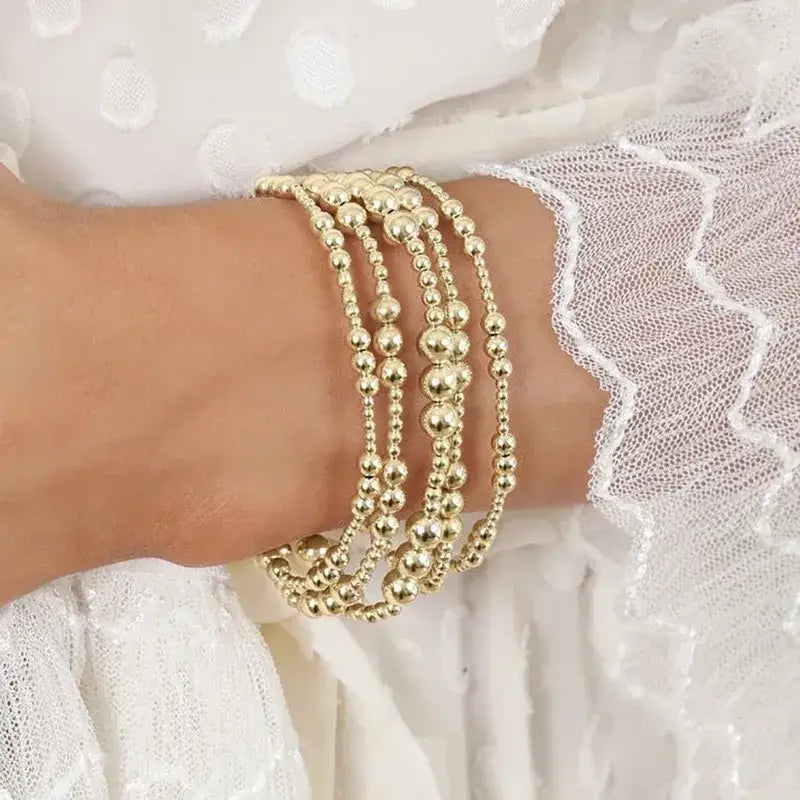 Gold Plated Geometric Classic Bracelets Stretch Elastic