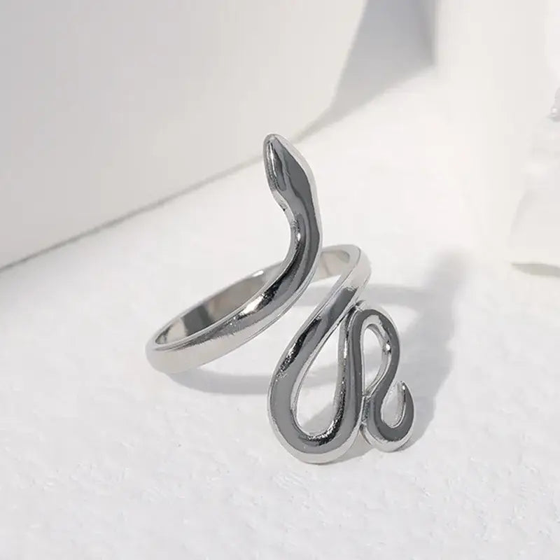 Snake Coil Ring in Silver or Gold Stainless Steel