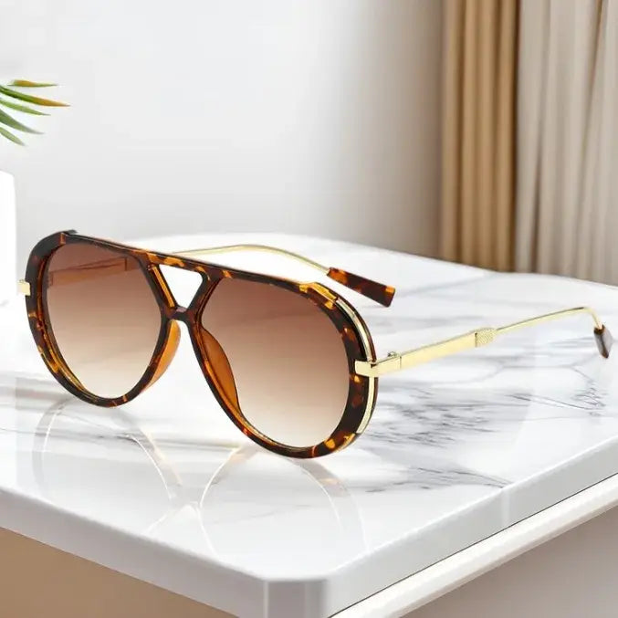 Women’s Aviator Sunglasses – UV400 Oversized Retro Shades