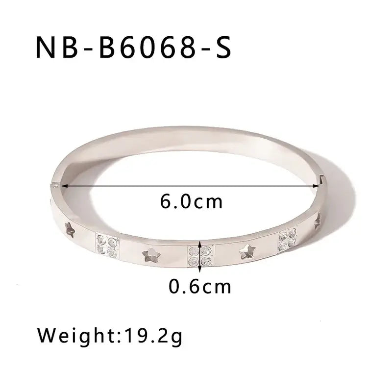 Silver Bangle Bracelets Stainless Steel Bracelet Silver