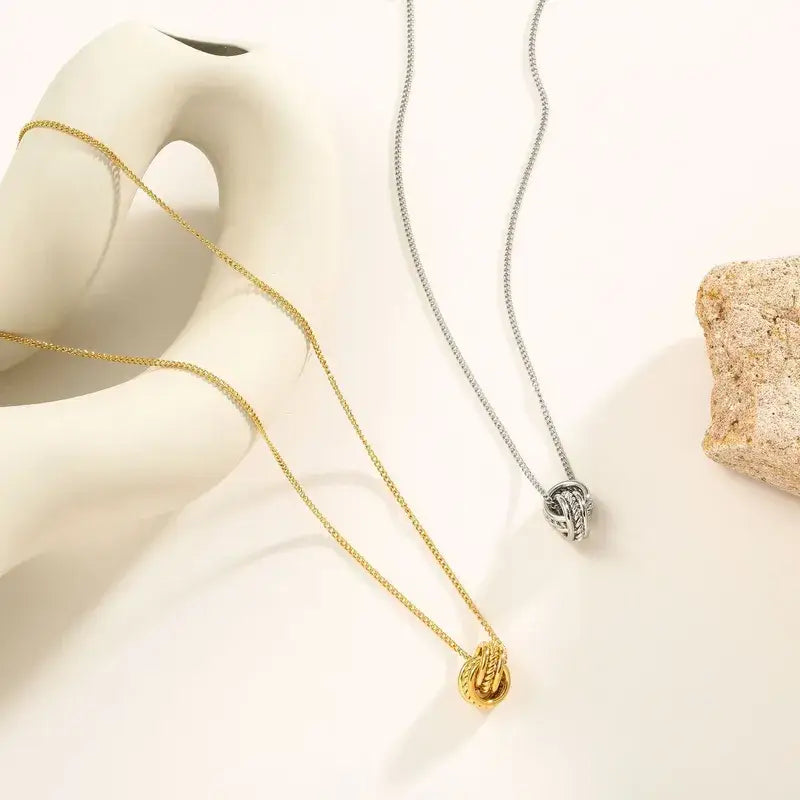 Interlocking Ring Pendant Necklace