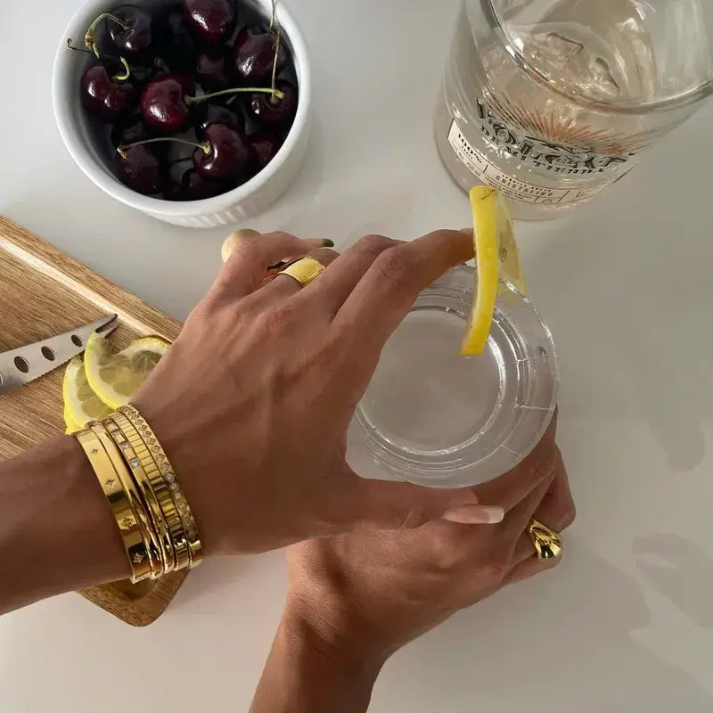 Minimalist Gold Plated Stainless Steel Bracelet Bangle Cuff