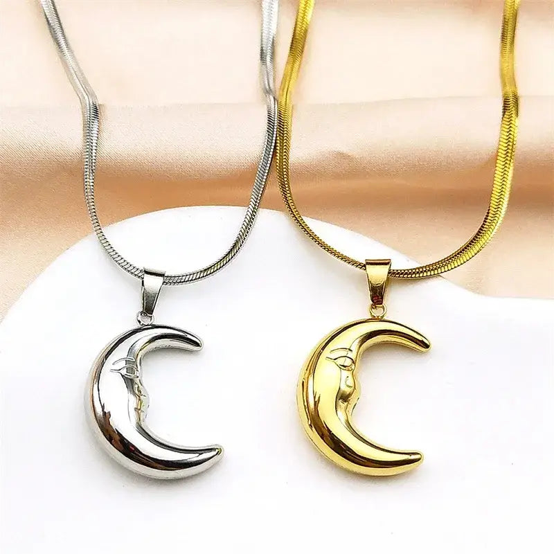 Moon Necklace – Gold Stainless Steel
