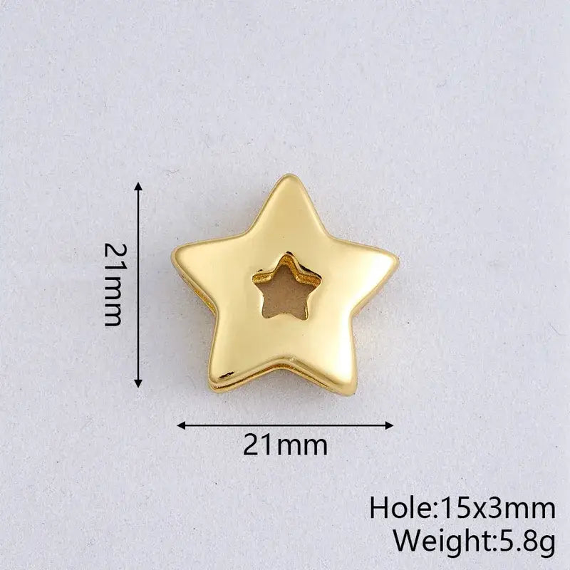 Chunky Bubble 18K Gold Bracelet Charms – Stainless Steel