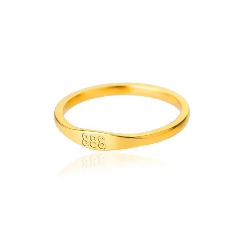 18K Gold Angel Number Ring Simple – Stainless Steel