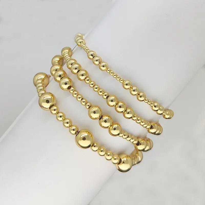 Gold Plated Geometric Classic Bracelets Stretch Elastic