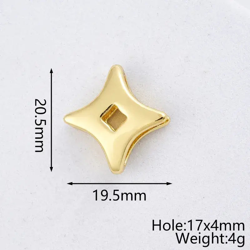 Chunky Bubble 18K Gold Bracelet Charms – Stainless Steel