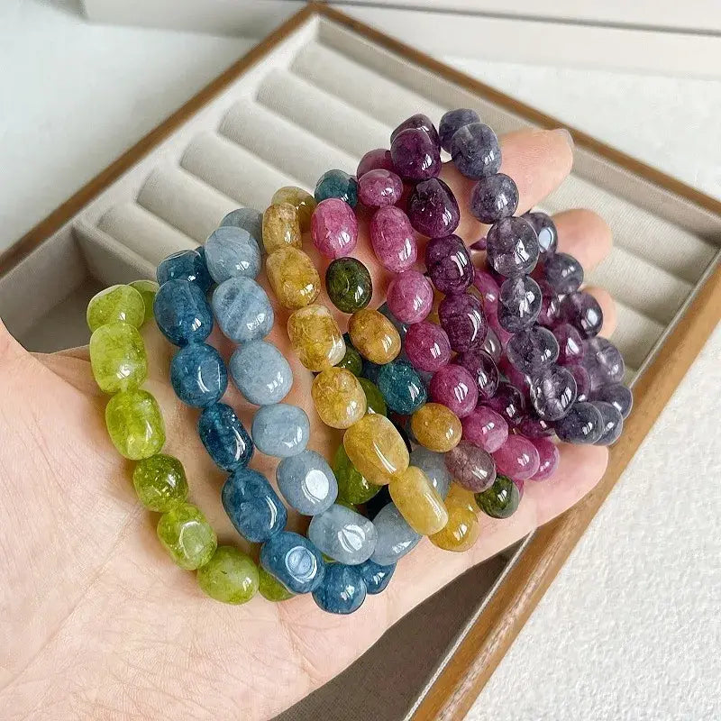 Natural Stone Beaded Elastic Stretch Bracelet