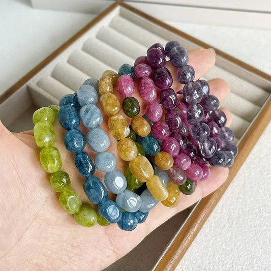 Natural Stone Beaded Elastic Stretch Bracelet