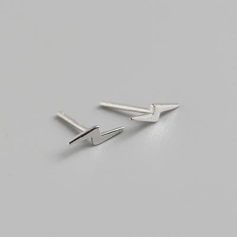 Lightning Stud Earrings, Sterling Silver