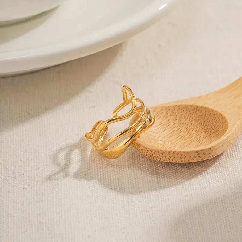 18K Gold Plated Stainless Steel Minimalist Ring Jewelry