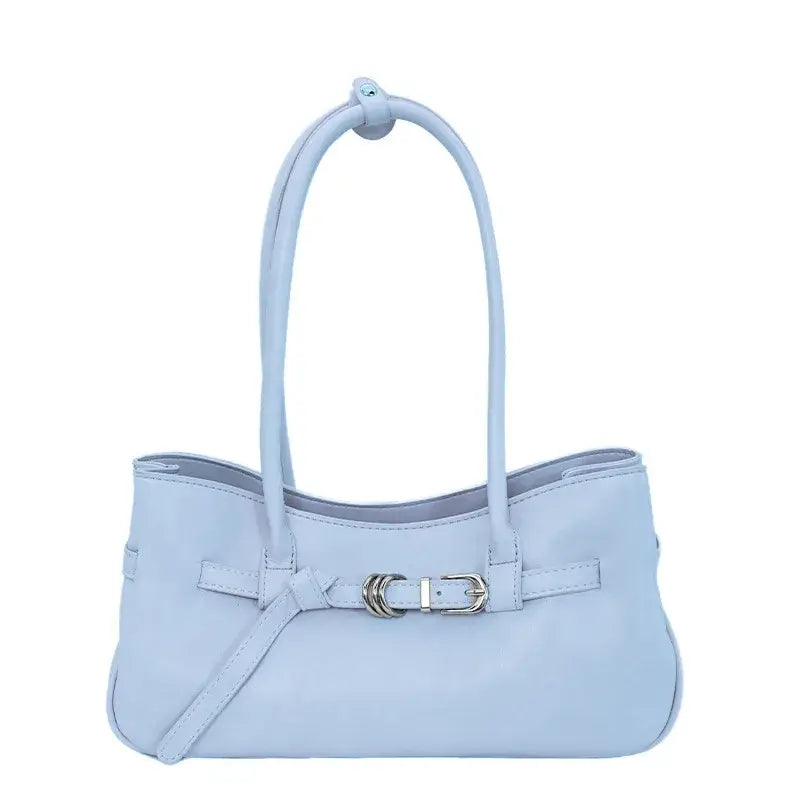 Y2K Buckle PU Leather Shoulder Bag – Multiple Colors