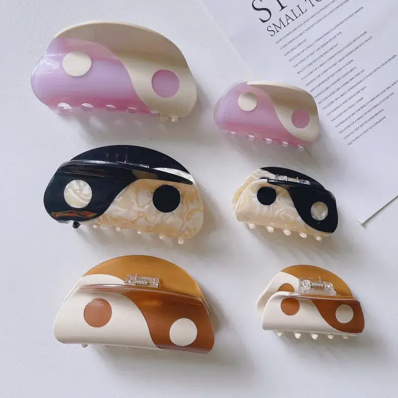 Yin Yang Hair Clip in Pink, Black or Coffe