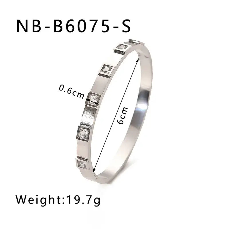 Silver Bangle Bracelets Stainless Steel Bracelet Silver