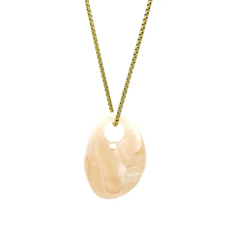 Women’s Statement Pendant Necklace – Colorful Acrylic Stone