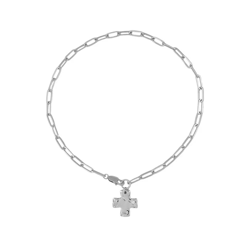 Cross Necklace with Chunky Chain – Stainless Steel Gold or Silver