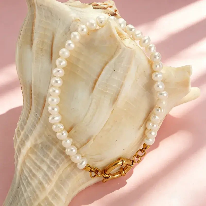 Freshwater Pearl Bracelet – 14K Gold Plated Clasp