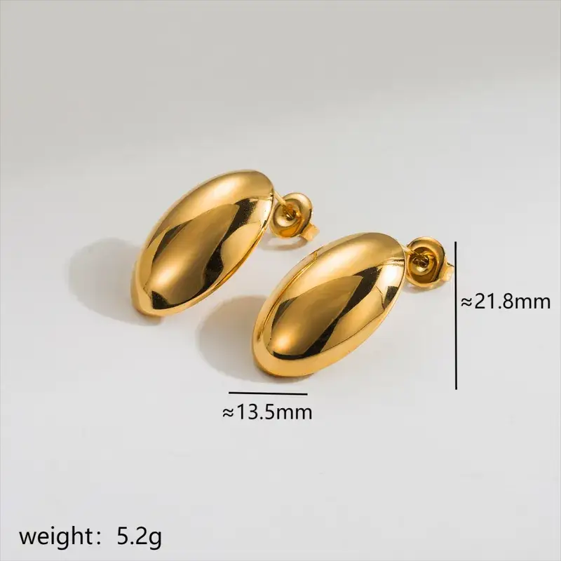 18K Gold Plated Stainless Steel Teardrop Earrings Jewelry
