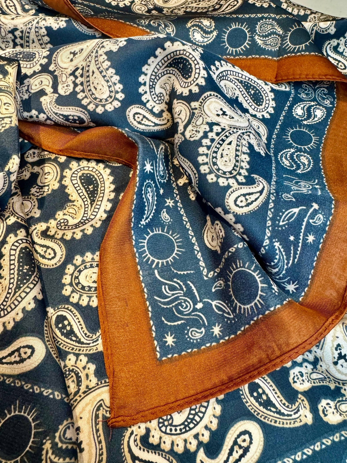 Western Paisley Silk Scarf Bandana