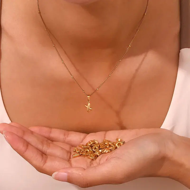Initial Letter 18K Gold Plated Stainless Steel Charms