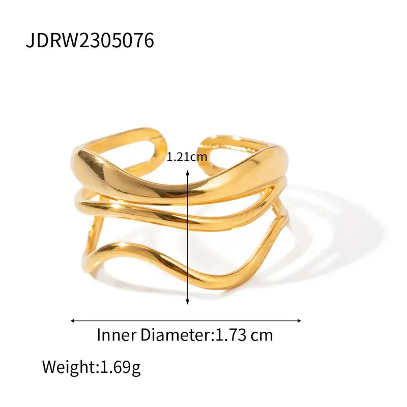 18K Gold Plated Stainless Steel Minimalist Ring Jewelry
