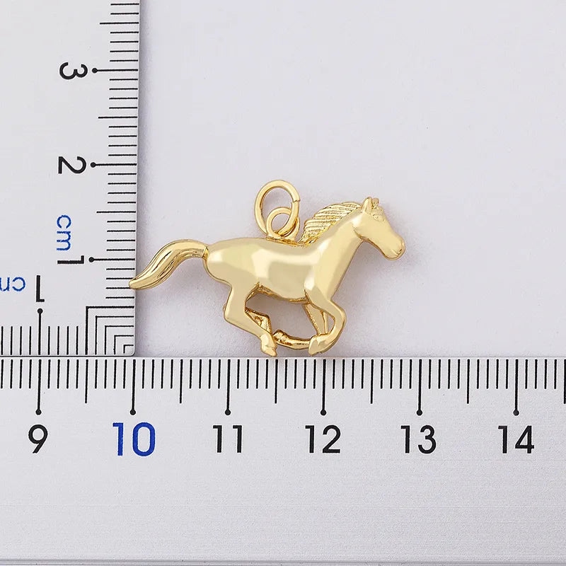 Gold Plated Stainless Steel Horse Pendant Necklace