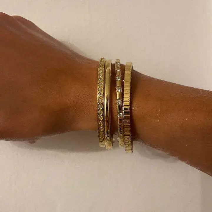 Minimalist Gold Plated Stainless Steel Bracelet Bangle Cuff