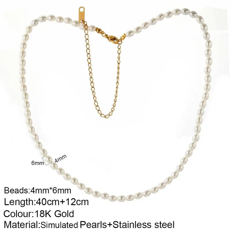 Pearl Beaded Personalized Initial Necklace with Charms