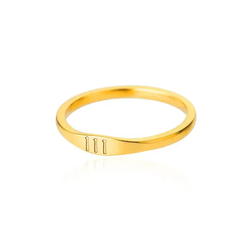 18K Gold Angel Number Ring Simple – Stainless Steel
