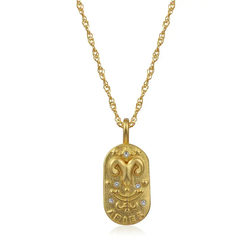 Gold Zodiac Constellation Pendant Necklace