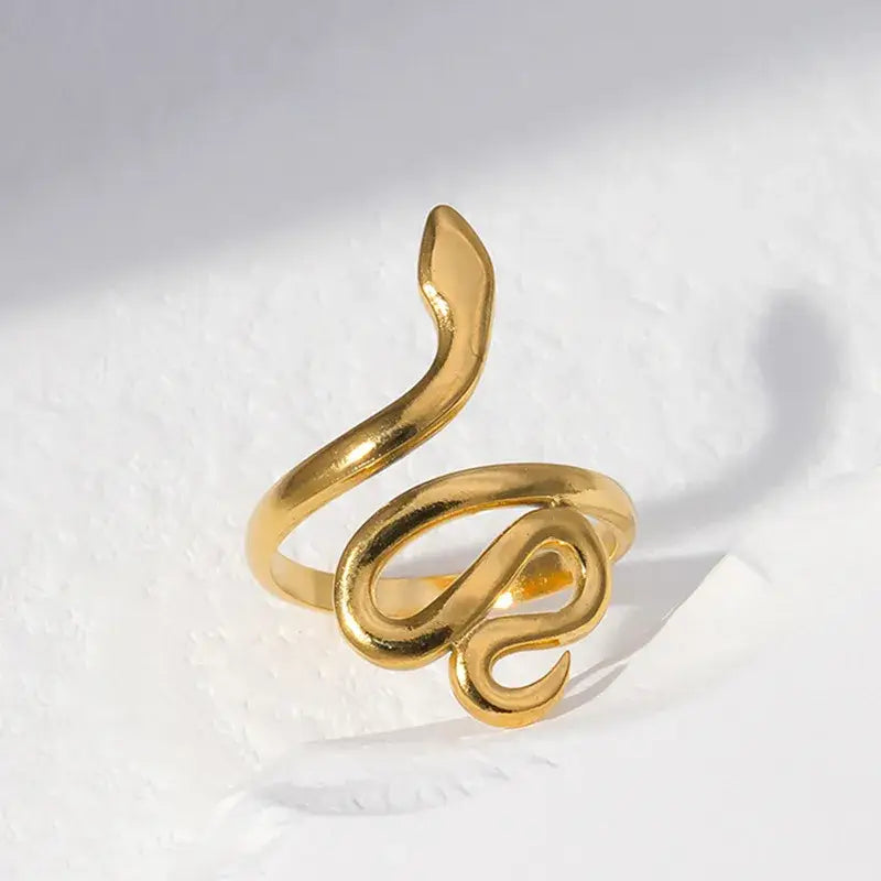 Snake Coil Ring in Silver or Gold Stainless Steel