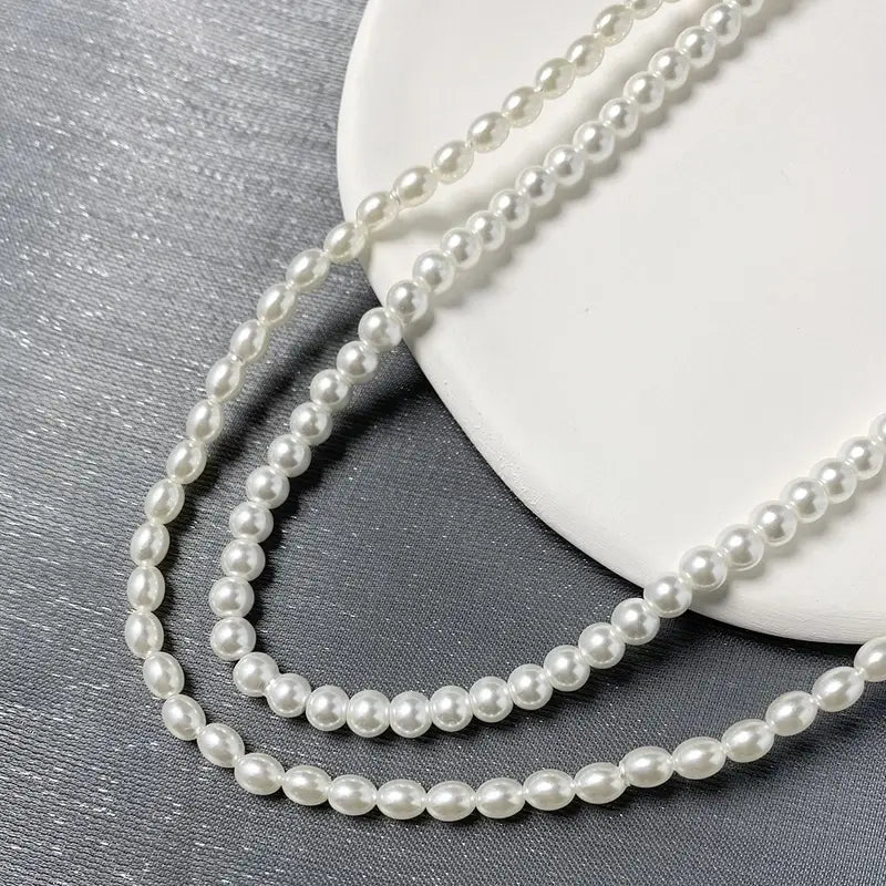 Pearl Beaded Personalized Initial Necklace with Charms