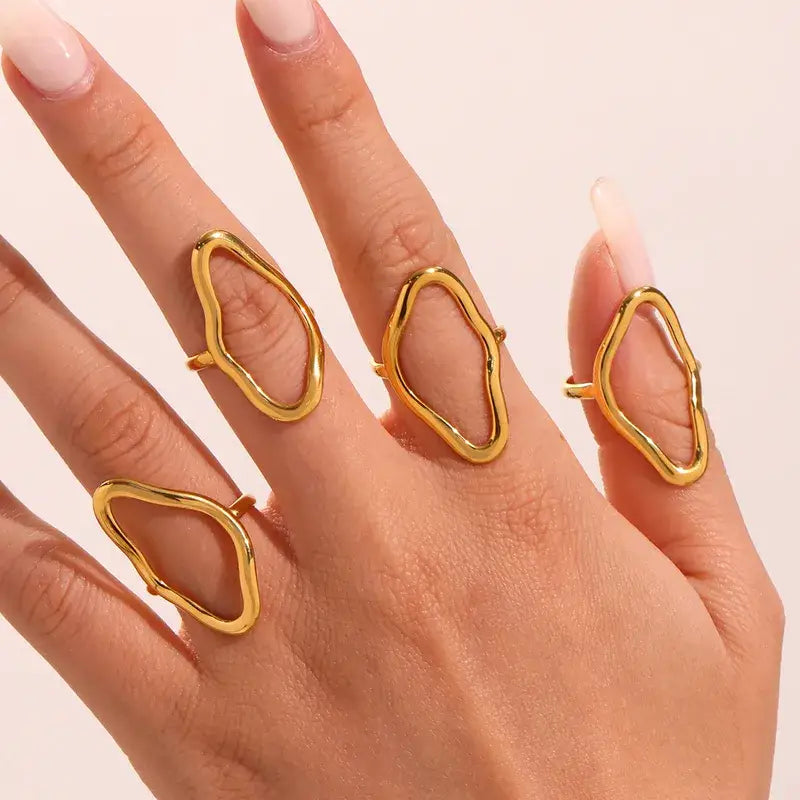 Geometric Boho Ring Jewelry in Silver or Gold