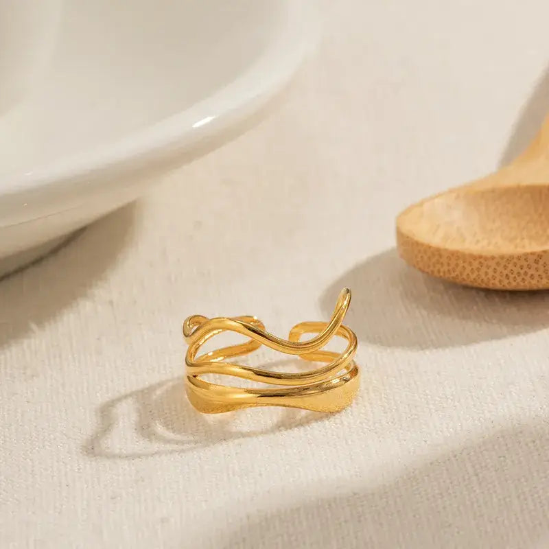 18K Gold Plated Stainless Steel Minimalist Ring Jewelry