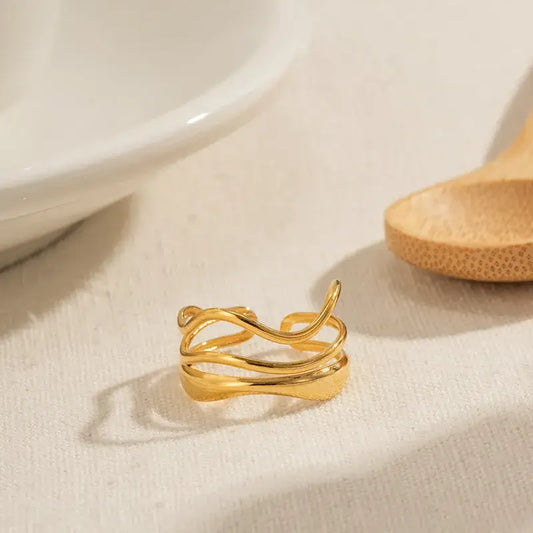 18K Gold Plated Stainless Steel Minimalist Ring Jewelry