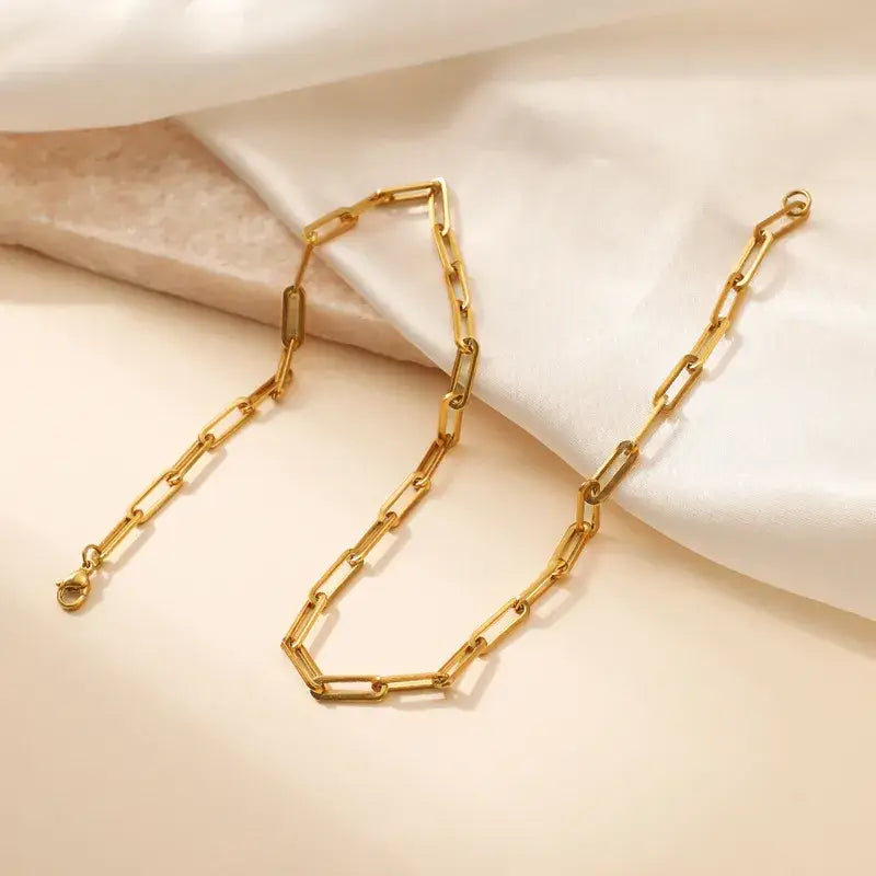 Classic Paper Clip Necklace Paperclip in Gold or Silver