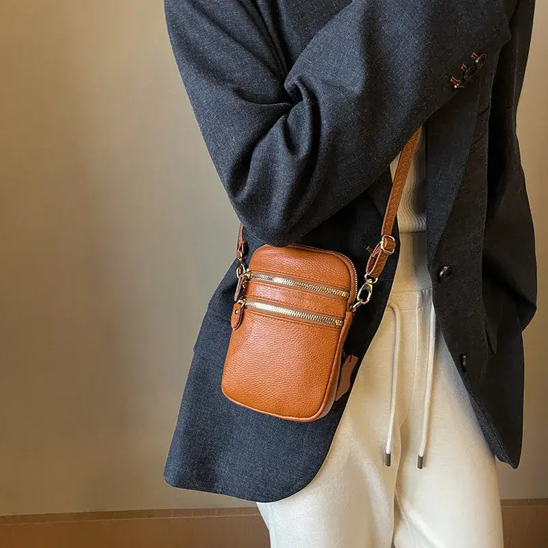Cross Body Genuine Leather Small Tote Purse Handbag