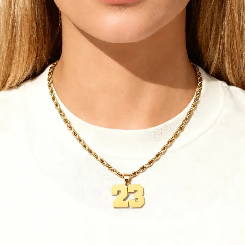 Sports Number Pendant Charm – Stainless Steel