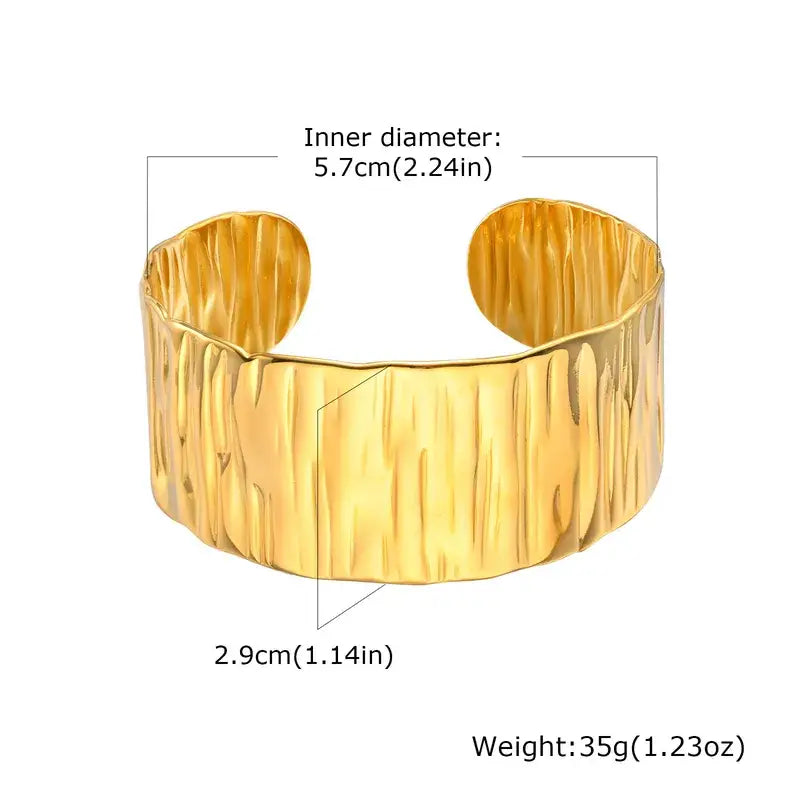 Chunky Gold Bangle Cuff Bracelet