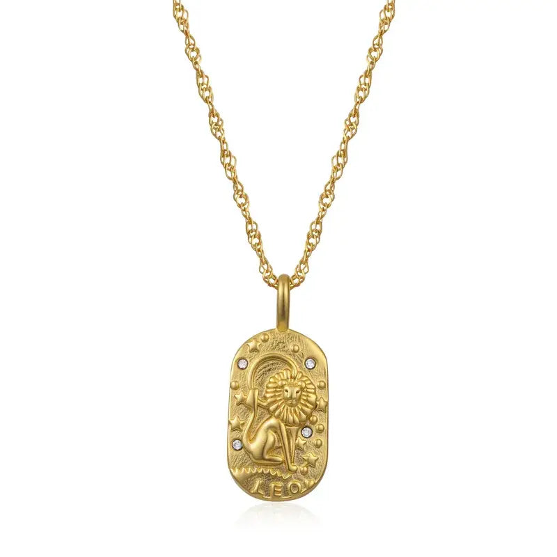 Gold Zodiac Constellation Pendant Necklace