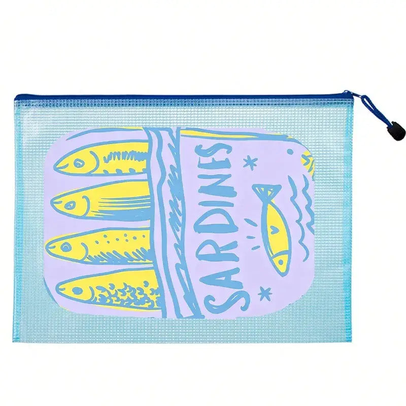 Colorful Sardine Print PVC Cosmetic Bag