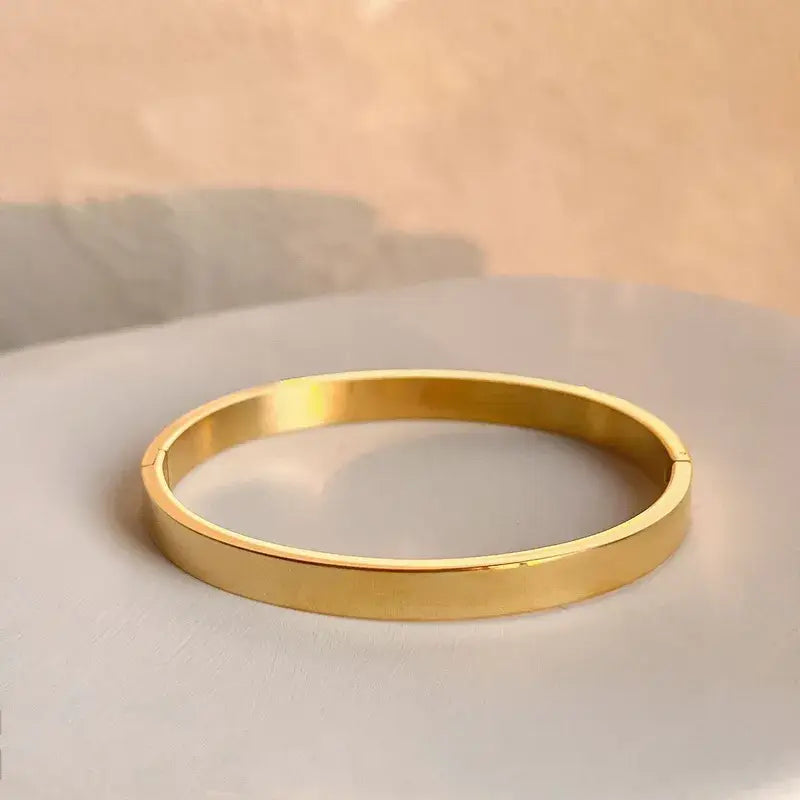 Minimalist Gold Plated Stainless Steel Bracelet Bangle Cuff