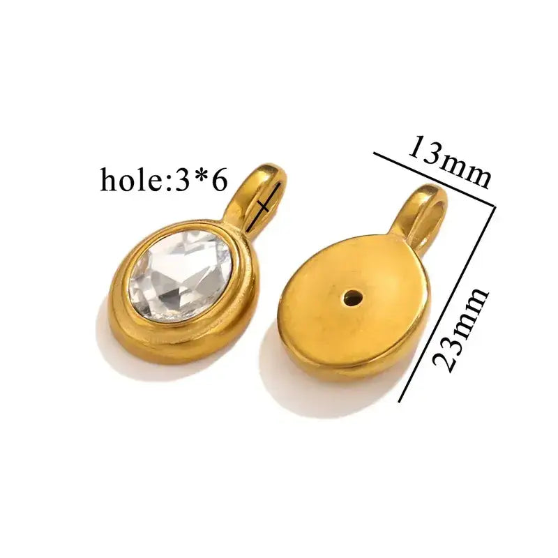 18K Gold Plated Rhinestone Charm Jewelry – Pack of 5