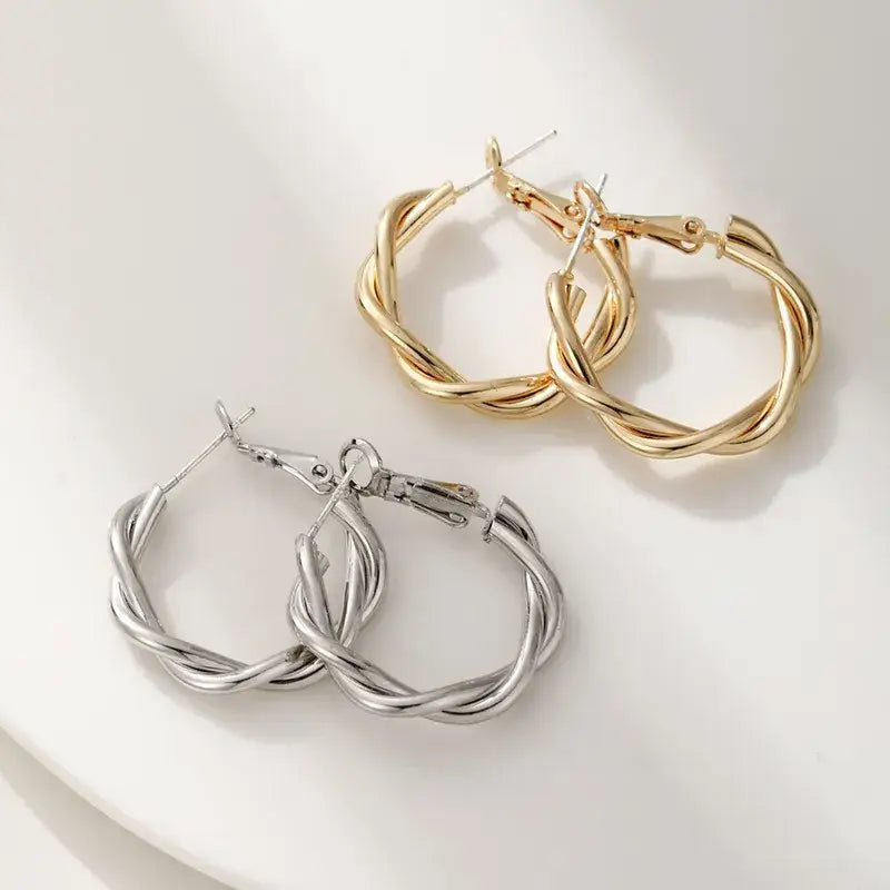Simple Stainless Steel Gold or Silver Hoop Earrings