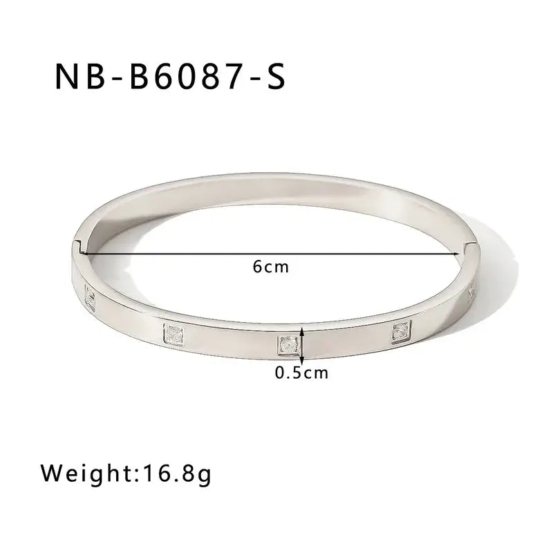 Silver Bangle Bracelets Stainless Steel Bracelet Silver