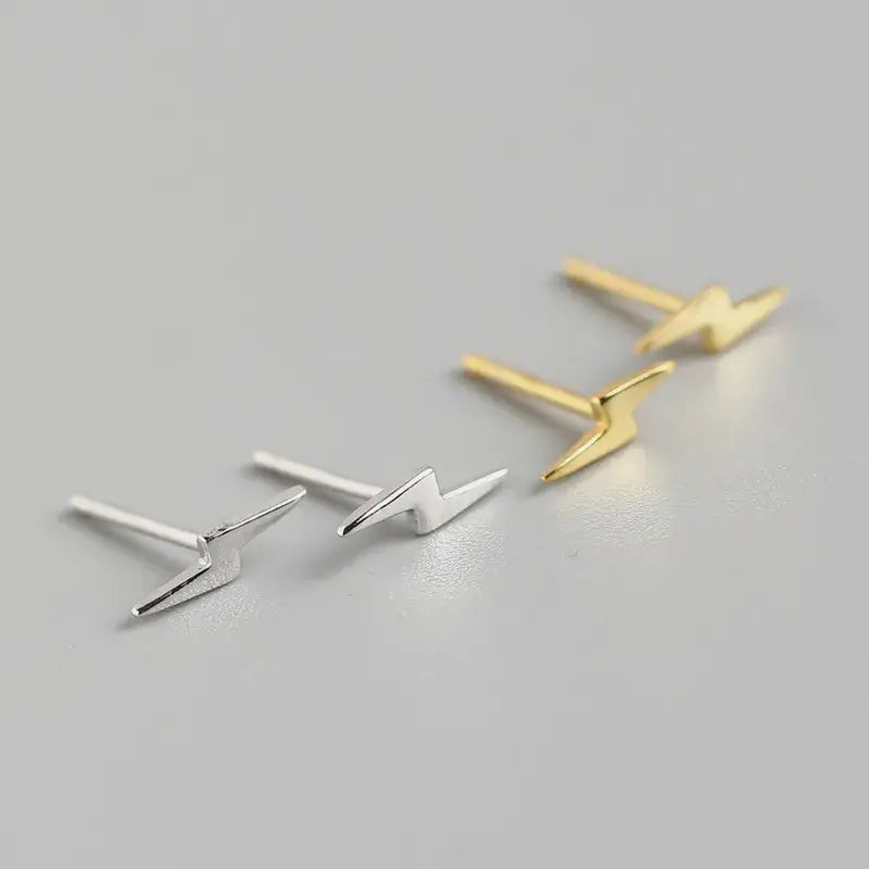 Lightning Stud Earrings, Sterling Silver