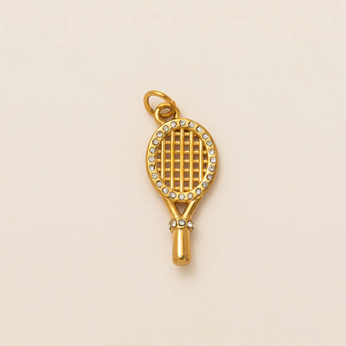 Tennis Charm Stainless Steel Charm Bar Tennis Racket